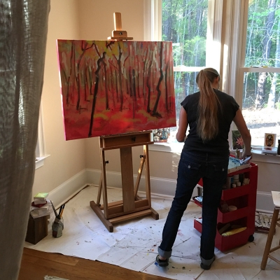 Working on a New Painting